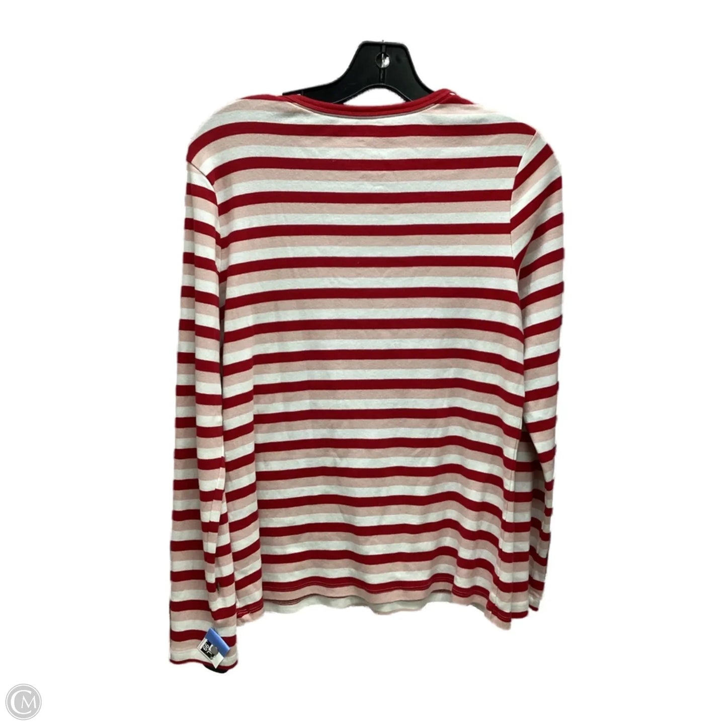 Top Long Sleeve By Lands End In Striped Pattern, Size: M