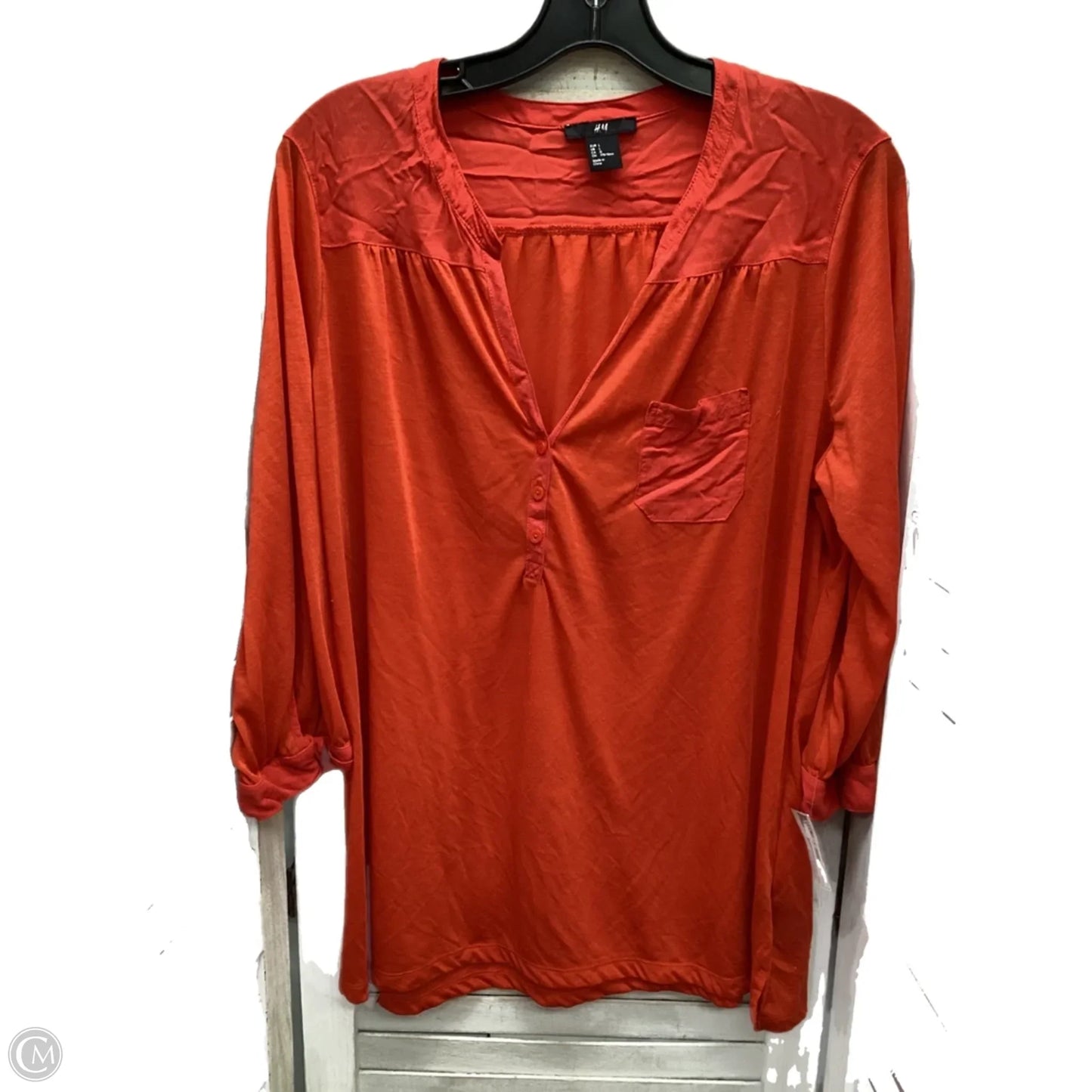 Top Long Sleeve By H&m In Red, Size: L