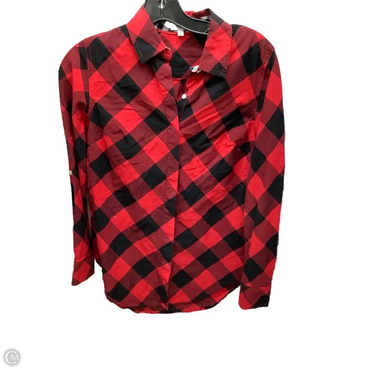 Top Long Sleeve By Crown And Ivy In Plaid Pattern, Size: S