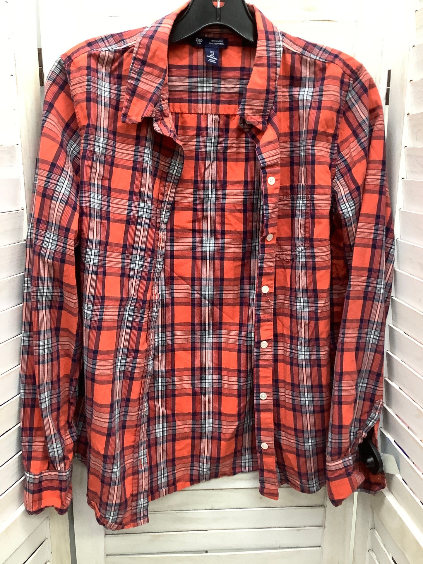 Plaid Top Long Sleeve Basic Gap, Size S