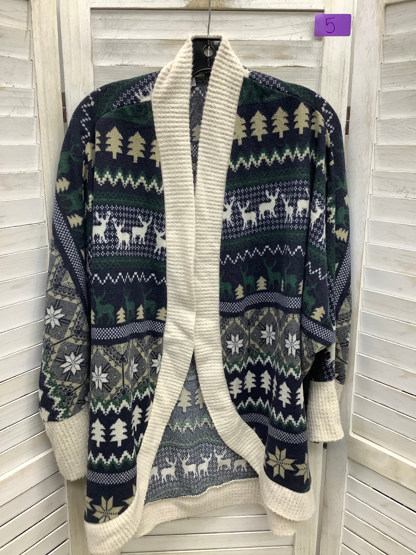 Multi-colored Cardigan White Birch, Size Xl