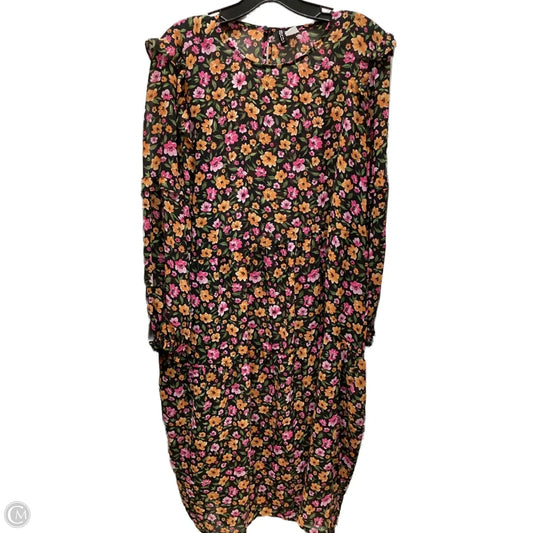 Dress Casual Midi By Divided In Floral, Size: M