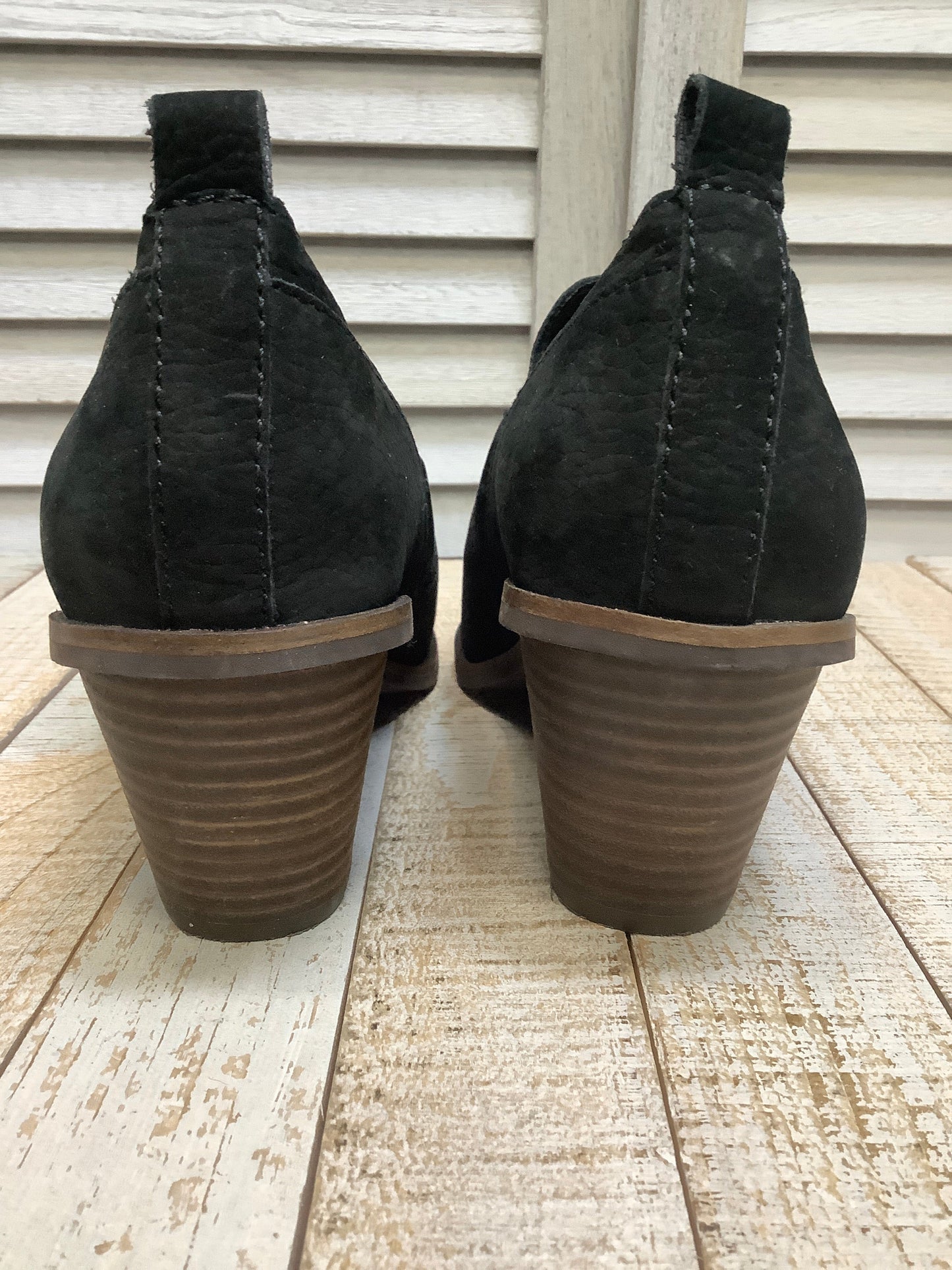 Black Boots Ankle Heels Lucky Brand, Size 7.5