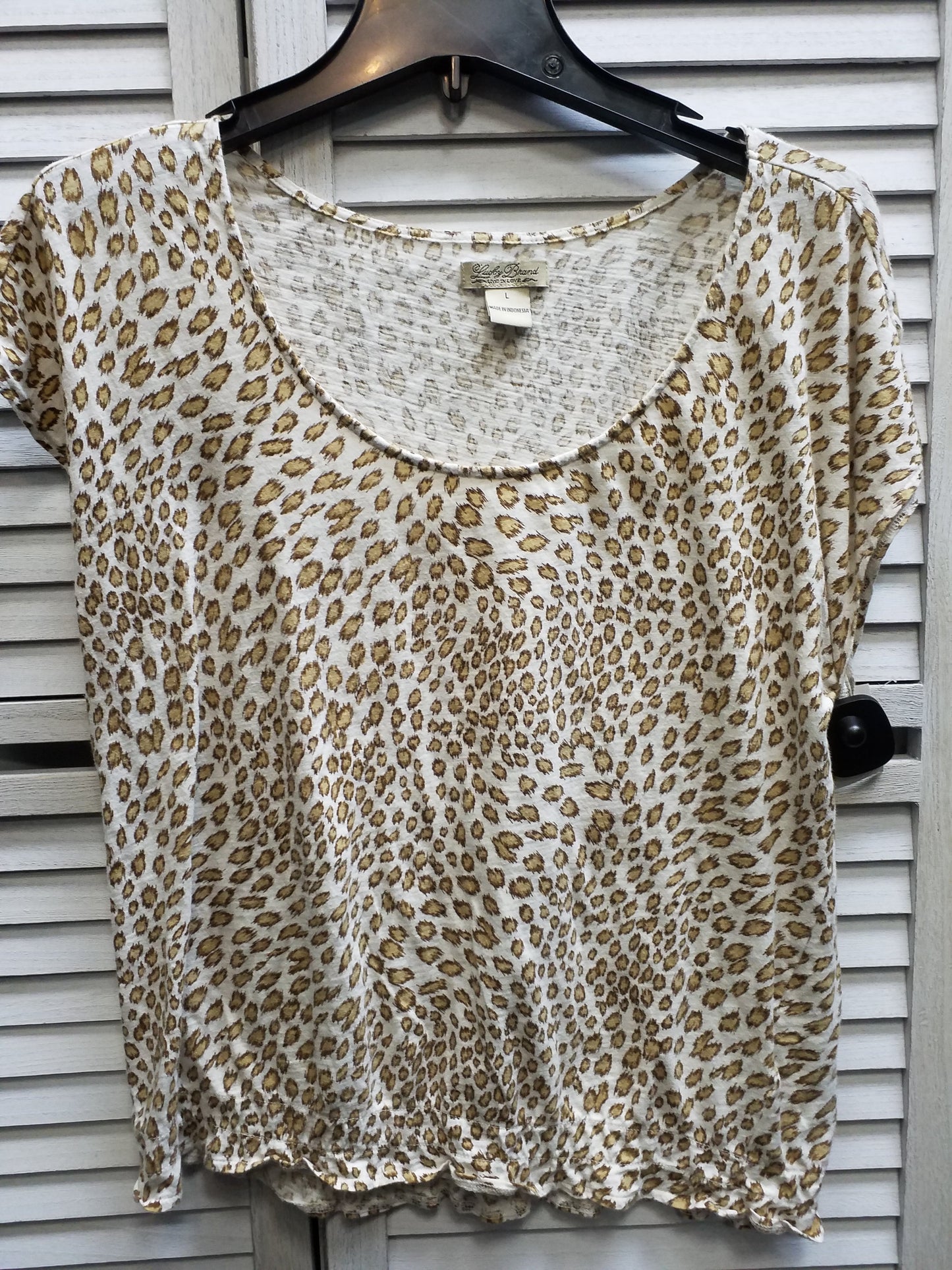 Leopard Print Top Short Sleeve Basic Lucky Brand, Size L