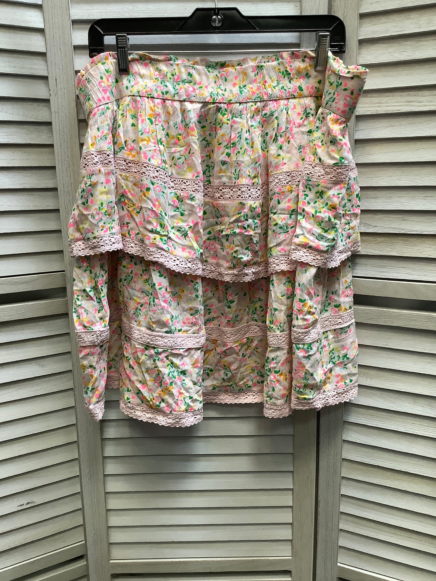 Floral Print Skirt Mini & Short Crown And Ivy, Size Xxl