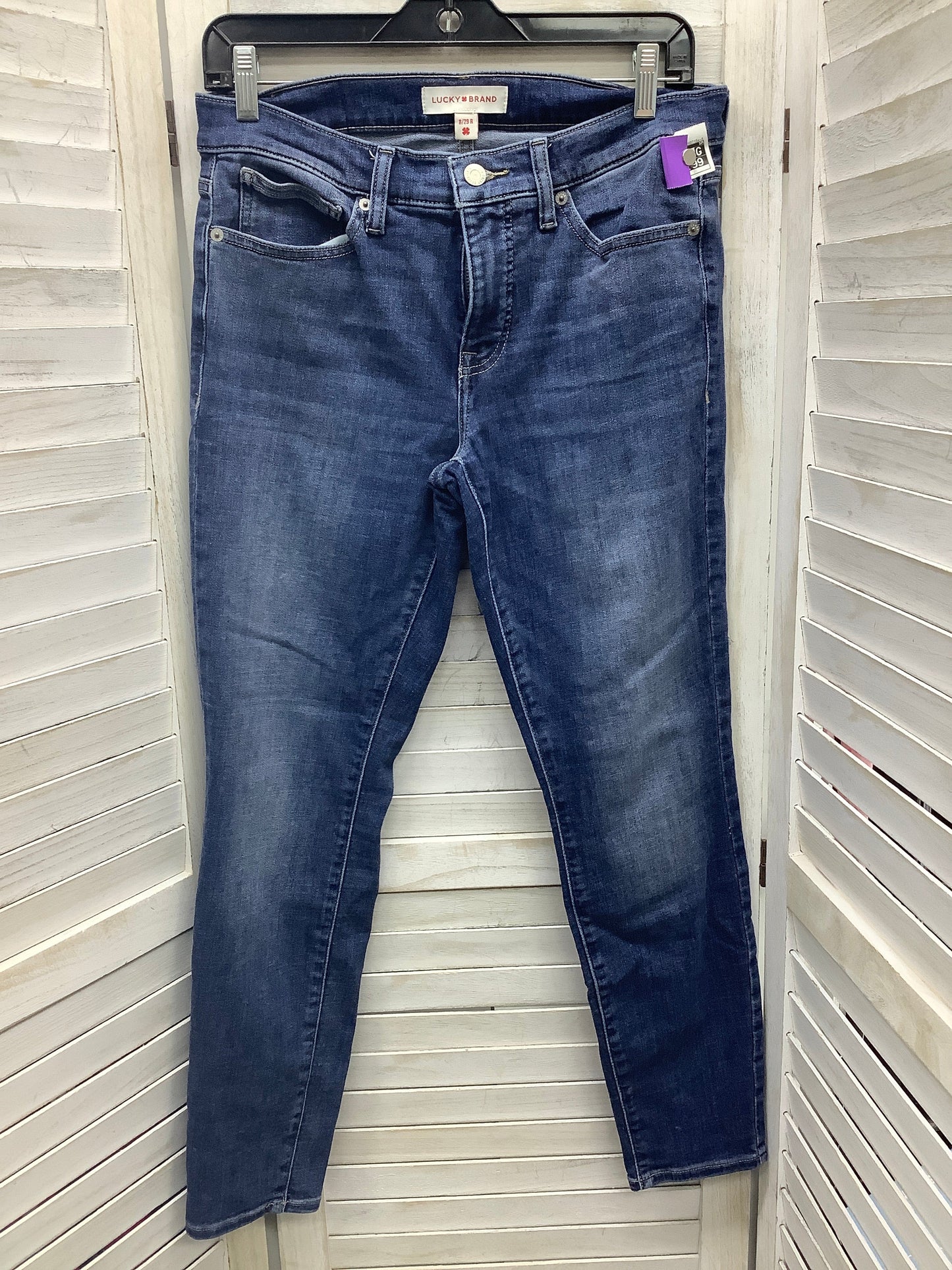 Blue Denim Jeans Skinny Lucky Brand, Size 8