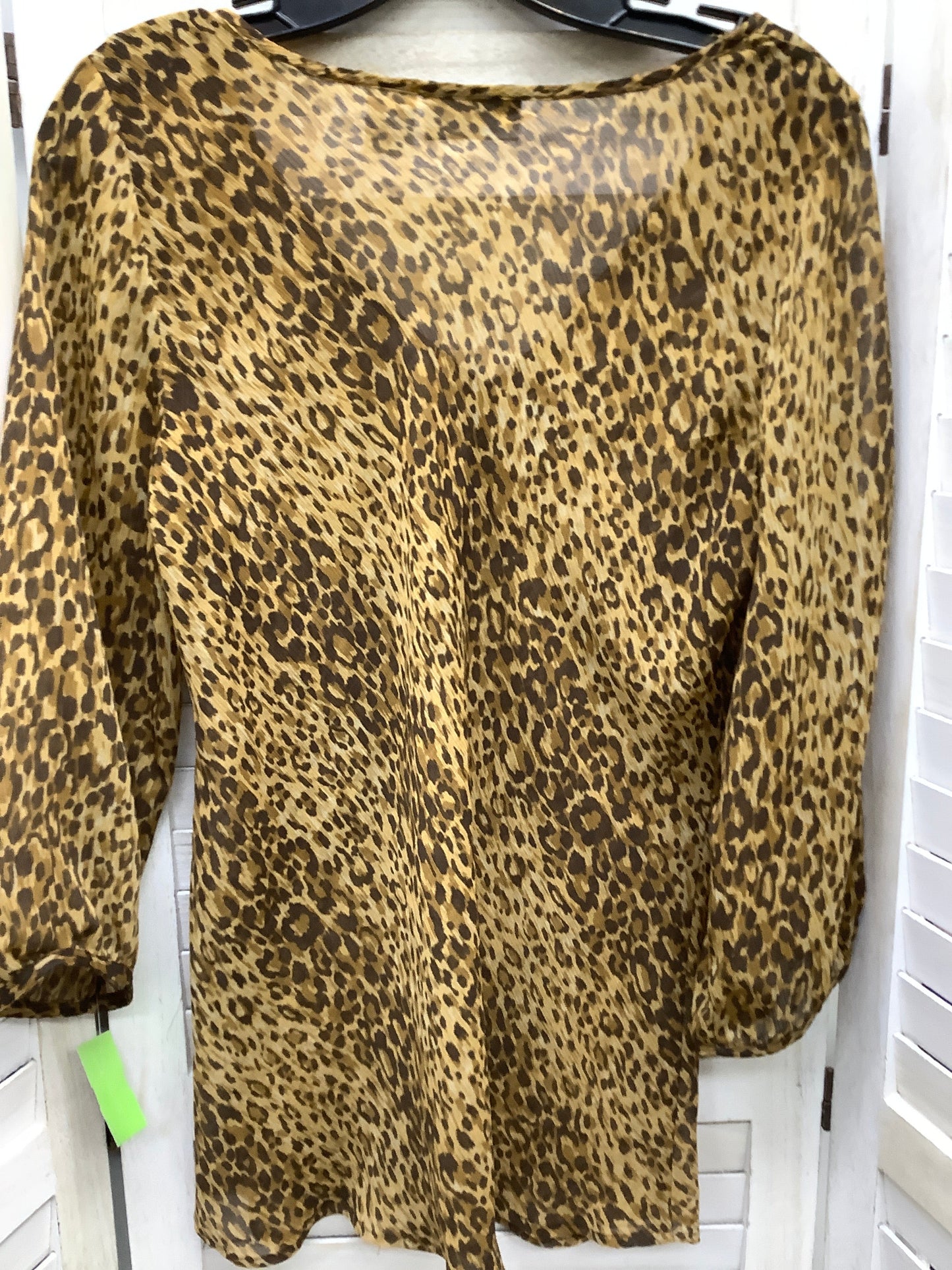 Animal Print Blouse Long Sleeve Jaclyn Smith, Size L