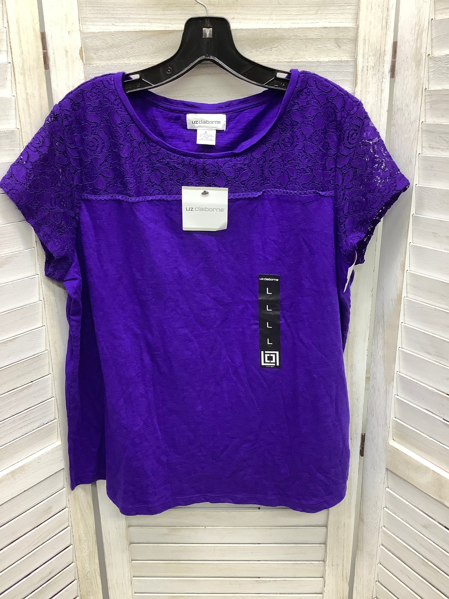 Top Short Sleeve Basic By Liz Claiborne  Size: L