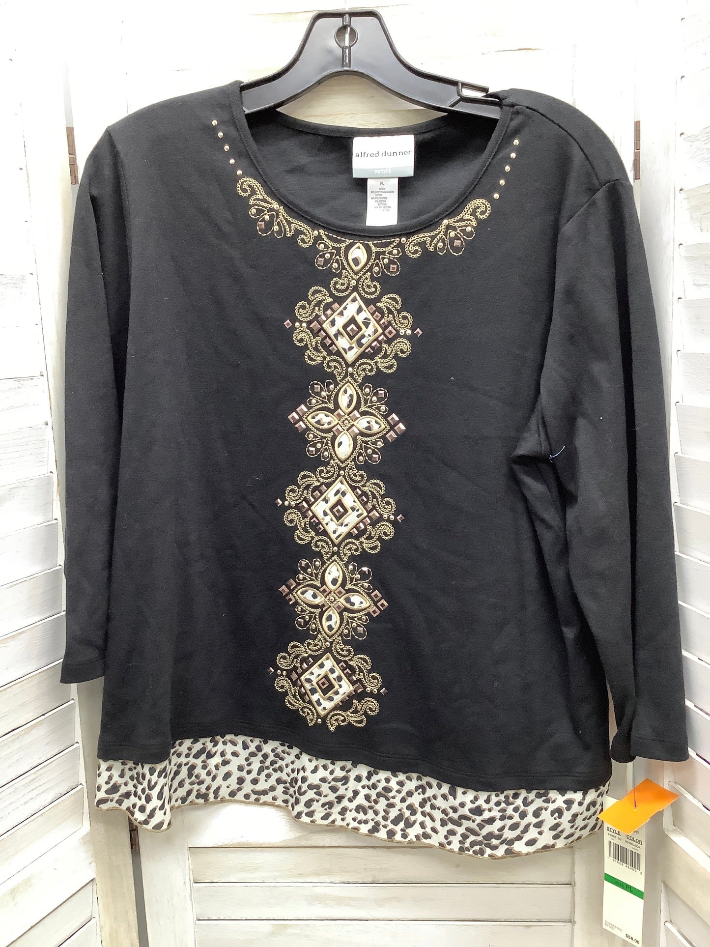 Animal Print Top Long Sleeve Alfred Dunner, Size L