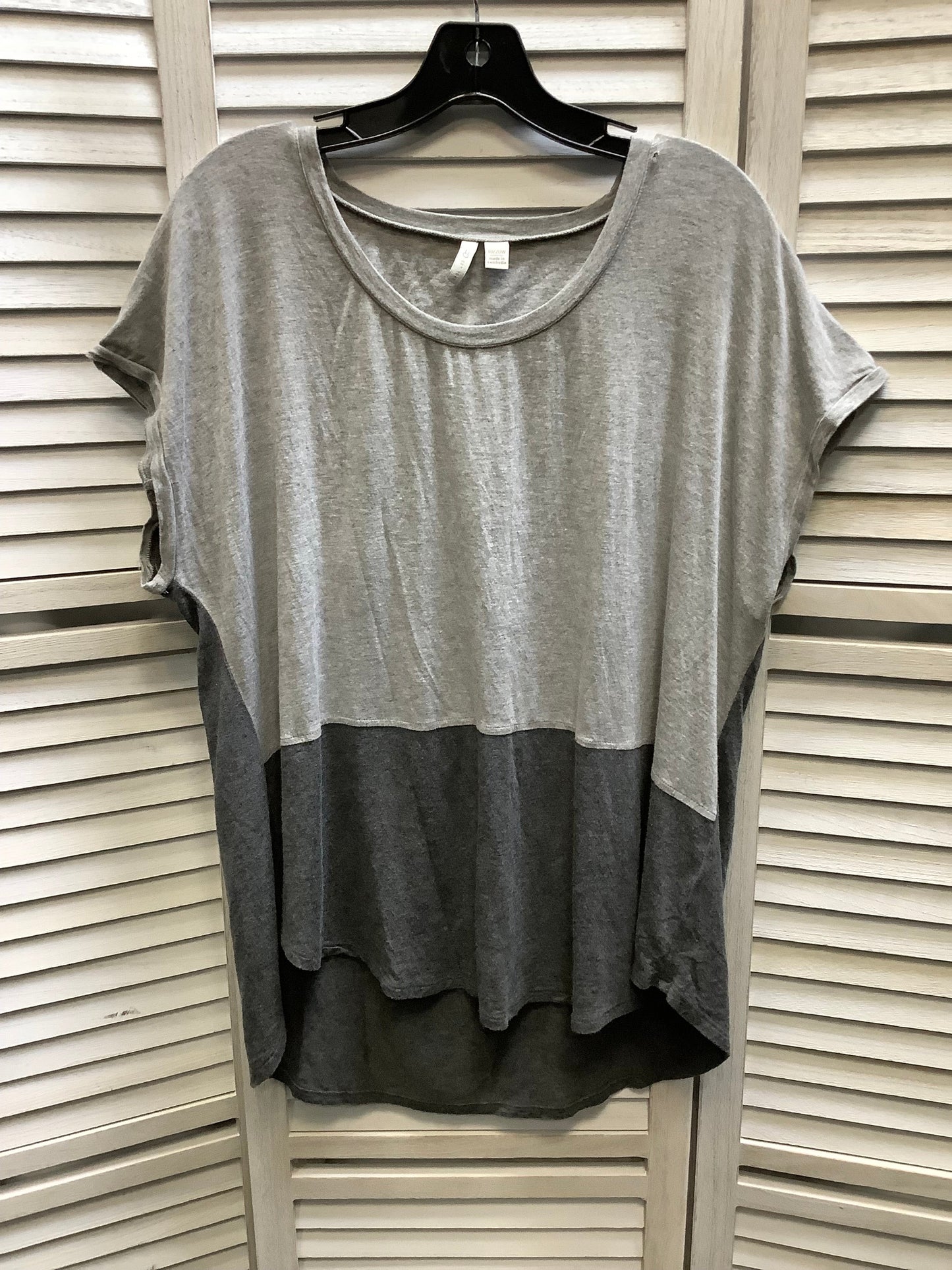 Grey Top Short Sleeve Basic Cato, Size 2x