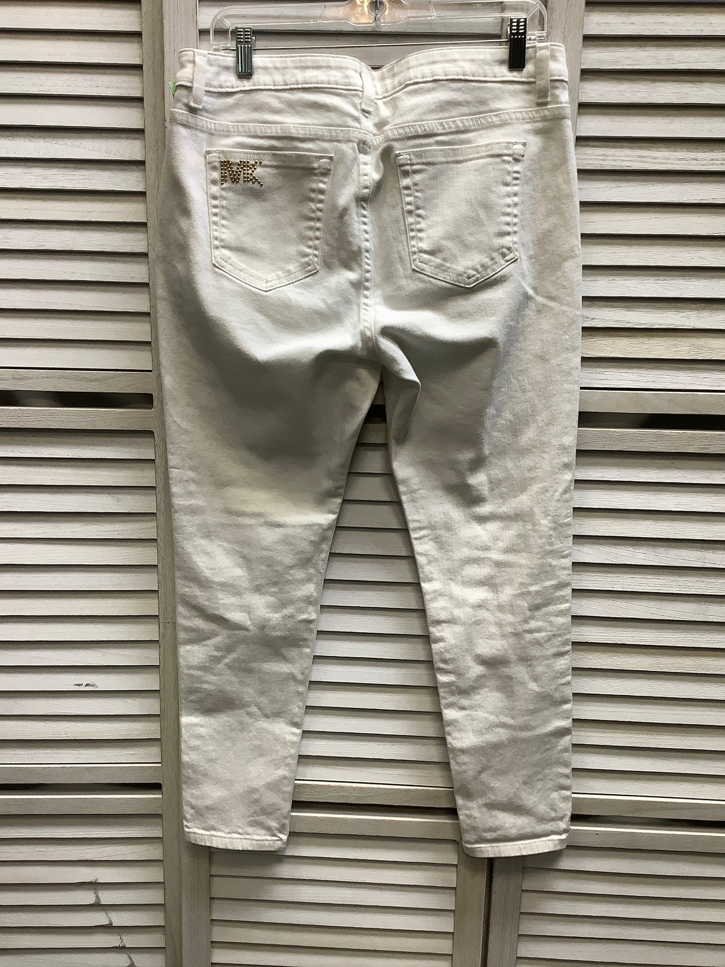 White Denim Jeans Skinny Michael By Michael Kors, Size 8