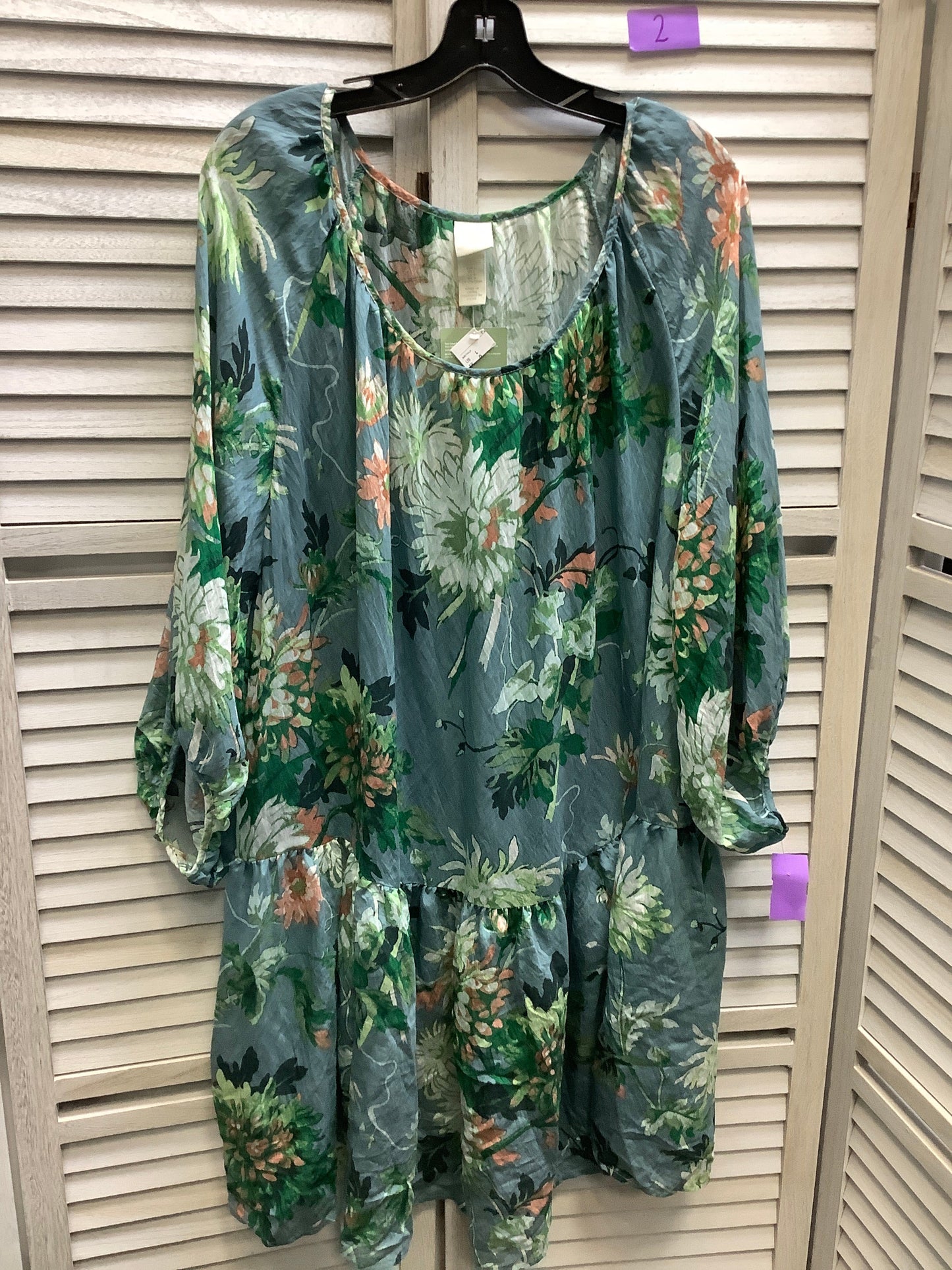 Floral Print Dress Casual Short H&m, Size L