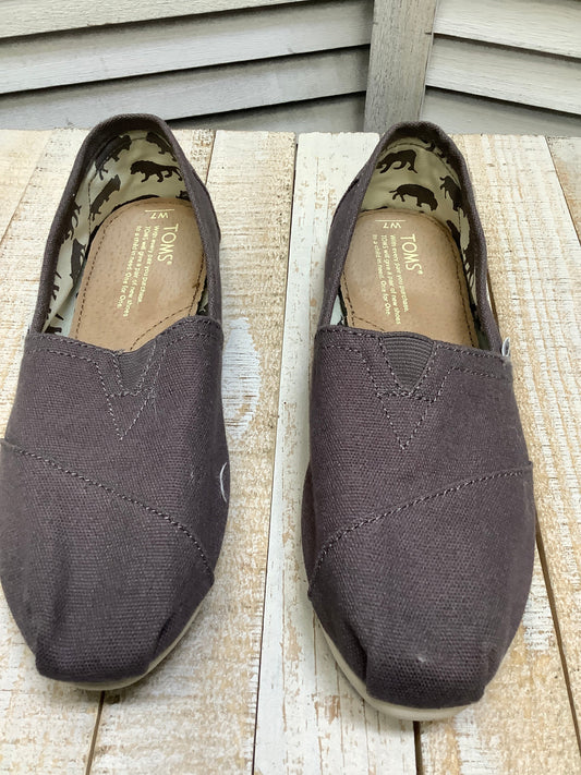 Grey Shoes Flats Toms, Size 7