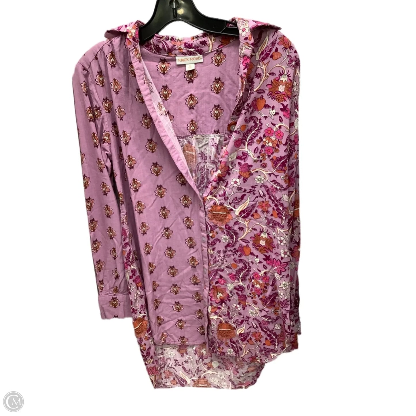 Top Long Sleeve By Knox Rose In Floral Print, Size: Xs