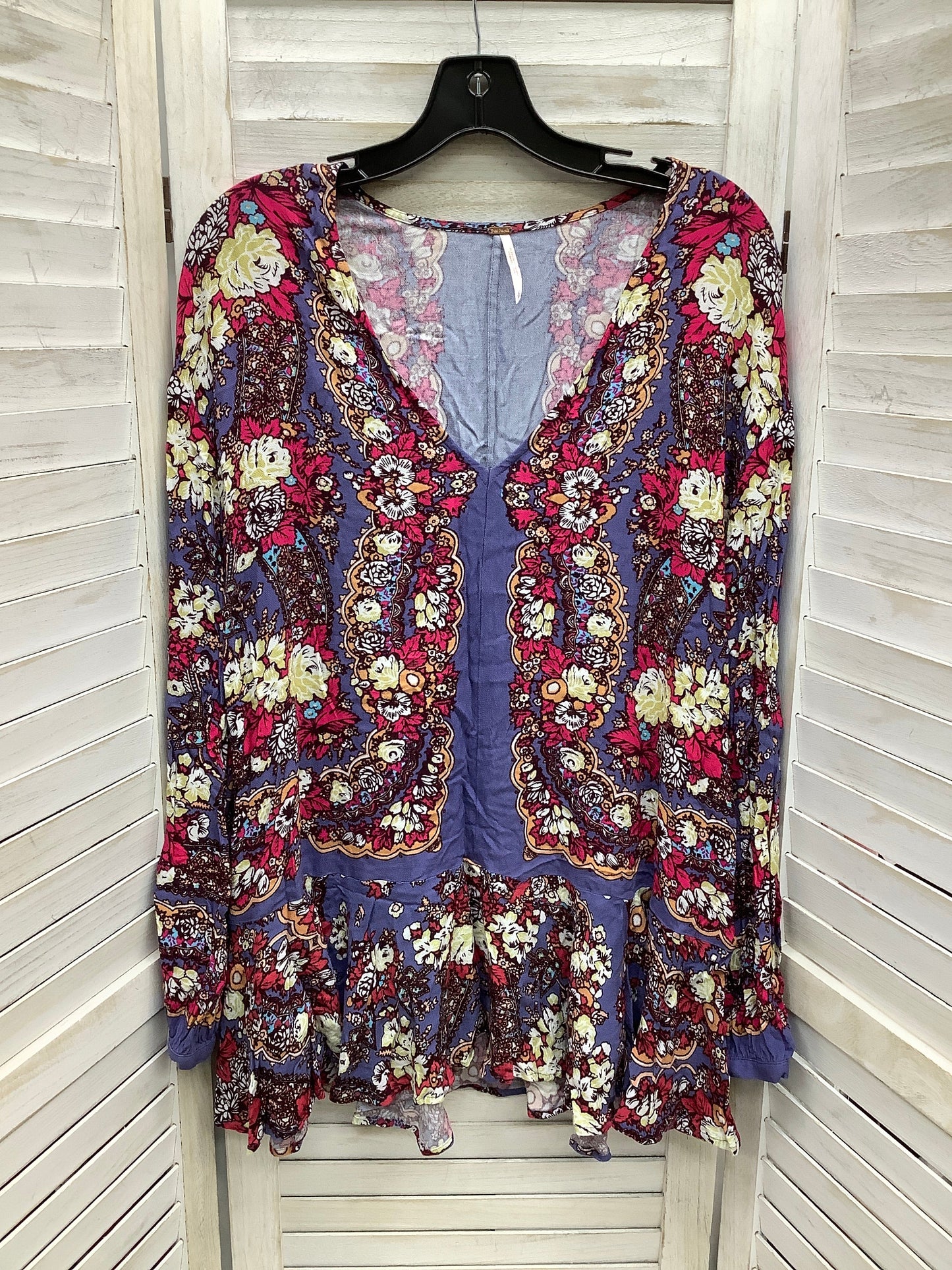 Floral Print Tunic 3/4 Sleeve Free People, Size L
