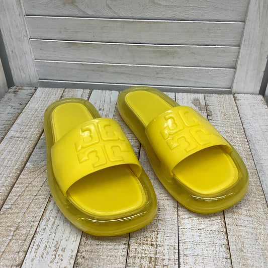 Yellow Sandals Flats Tory Burch, Size 8
