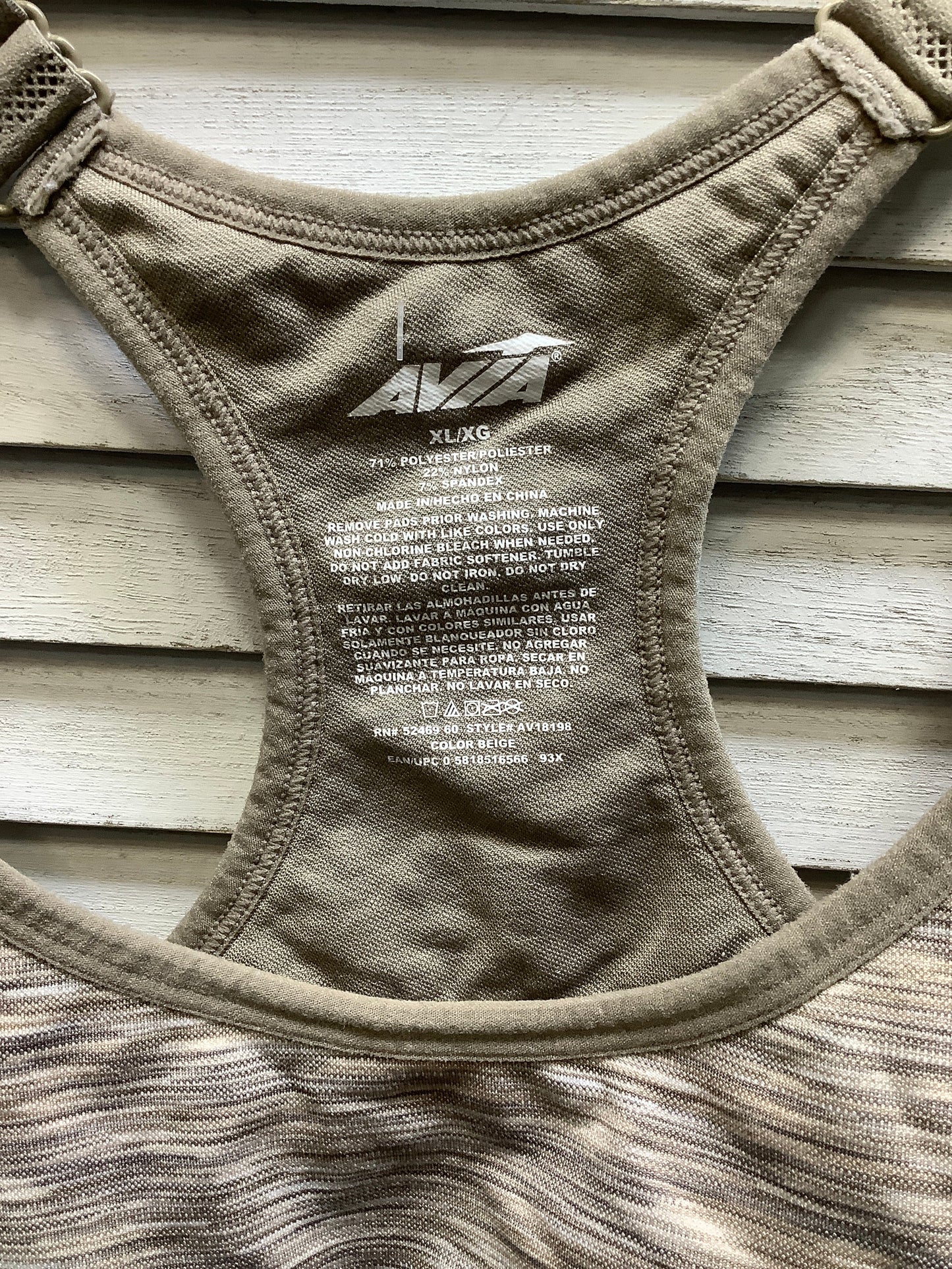 Athletic Bra By Avia In Tan, Size: Xl