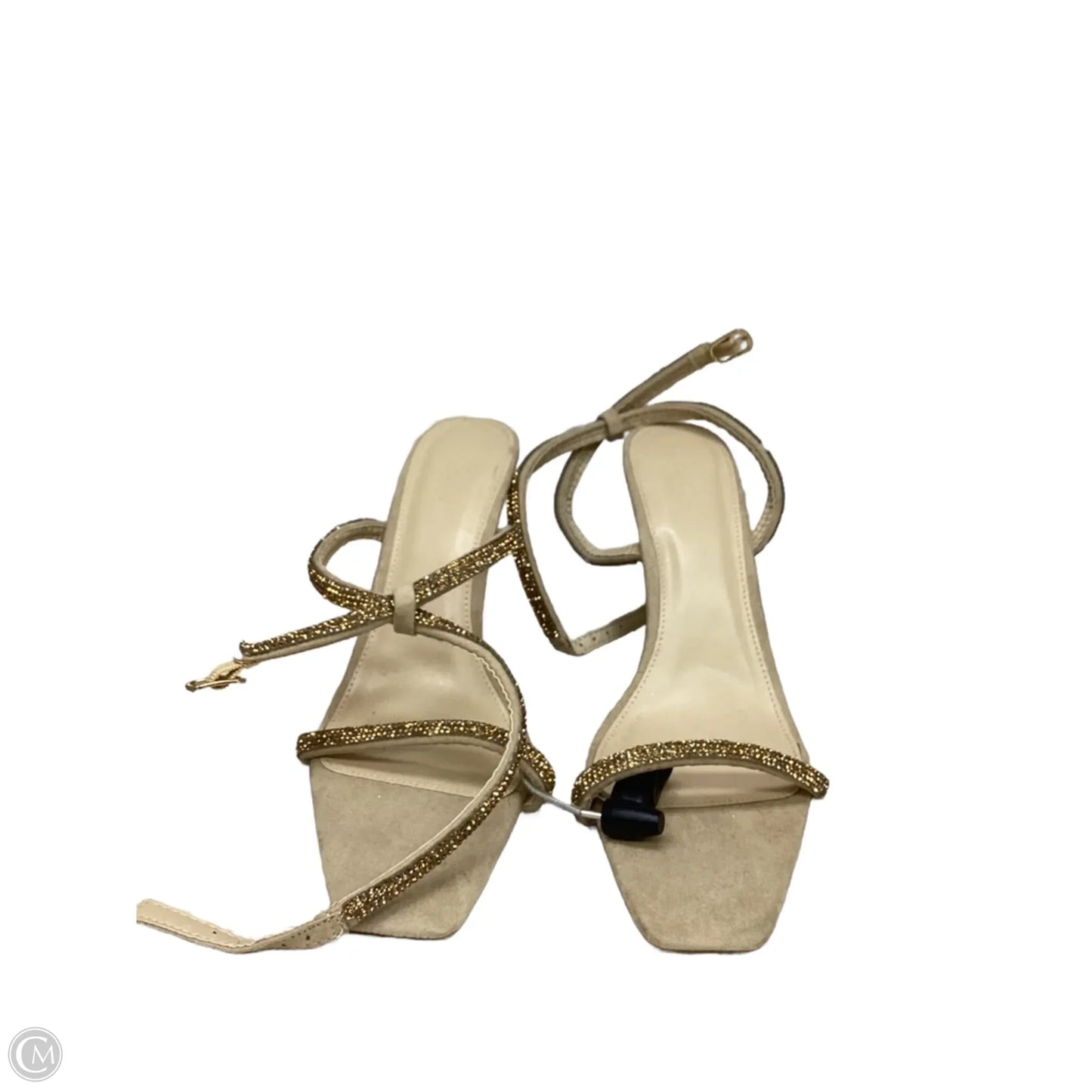 Sandals Heels Stiletto By Charlotte Russe In Gold, Size: 10