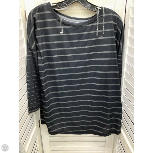 Athletic Top Long Sleeve Collar By Made For Life In Striped, Size: L