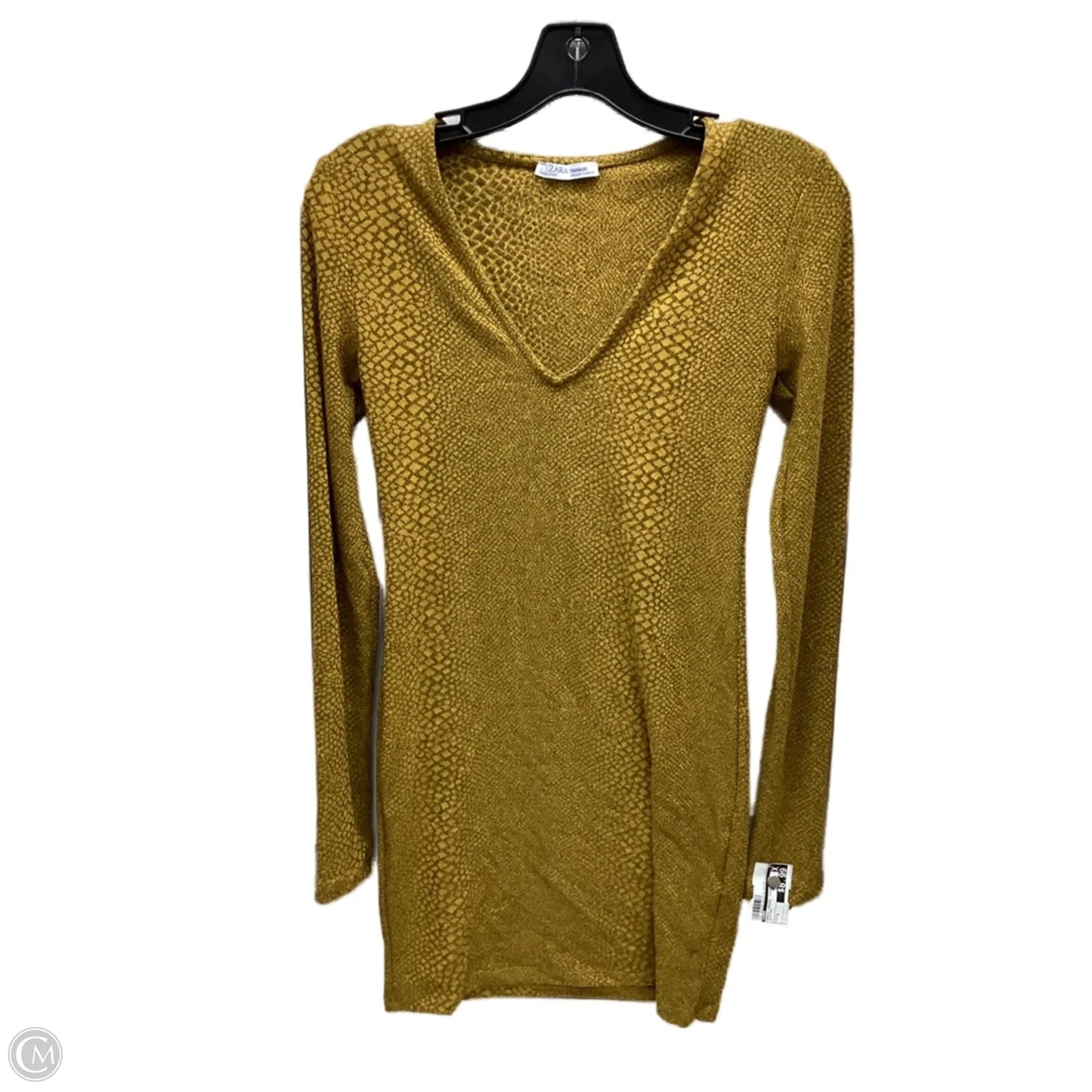 Dress Casual Short By Zara In Mustard, Size: S