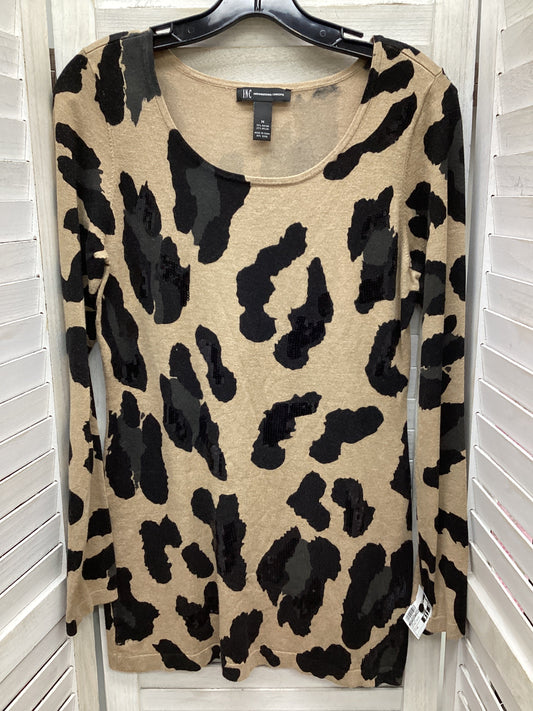 Animal Print Top Long Sleeve International Concepts, Size M