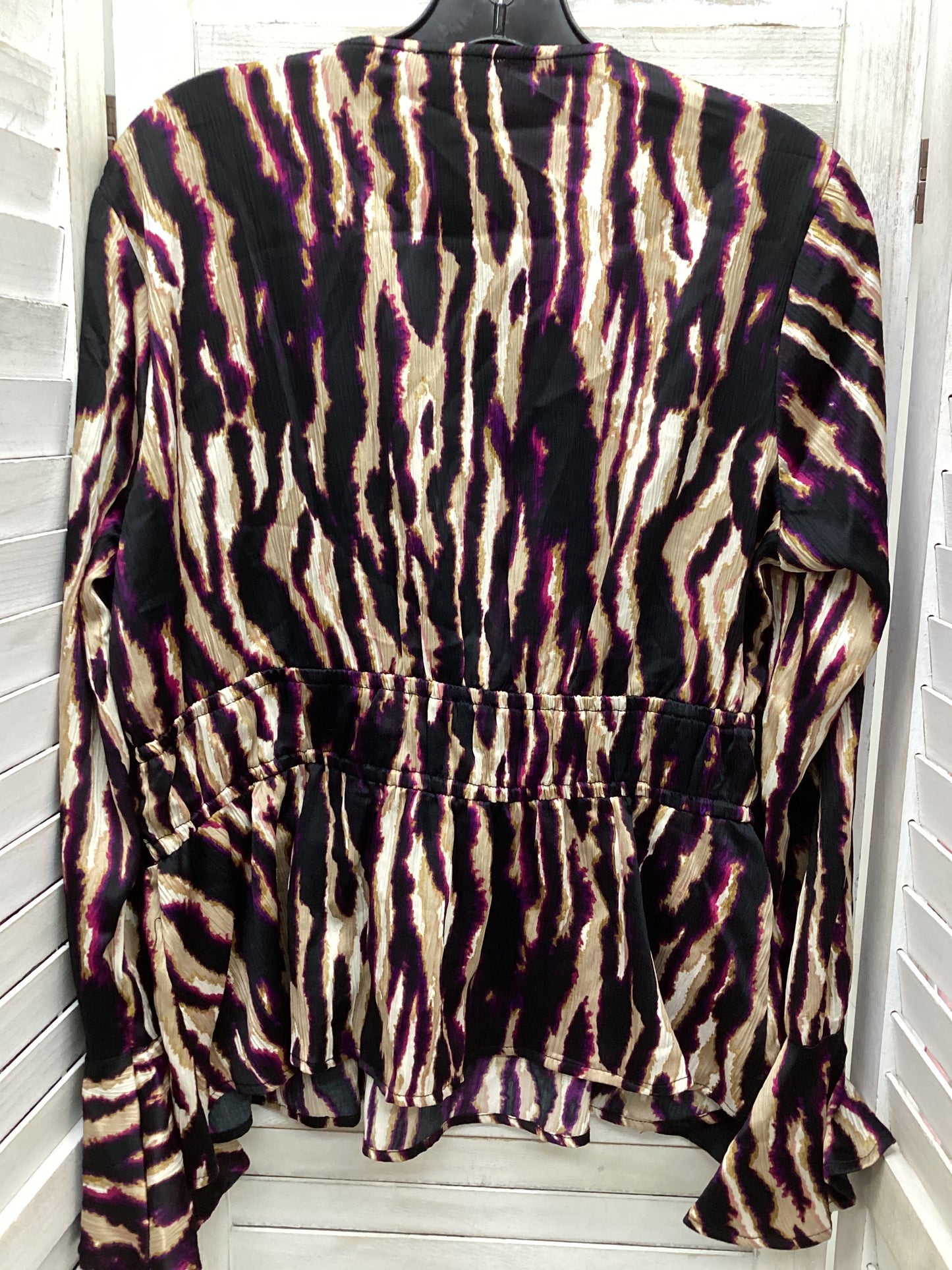 Animal Print Top Long Sleeve Sofia By Sofia Vergara, Size M