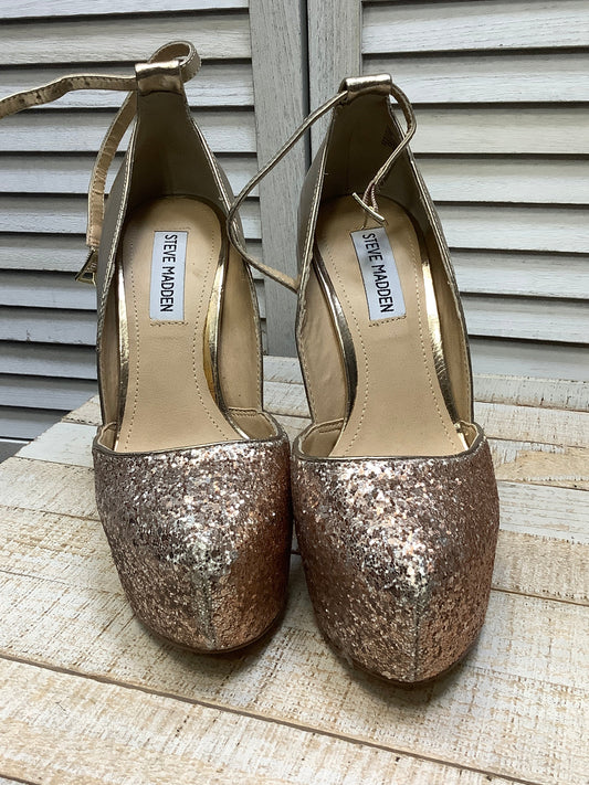 Shoes Heels Stiletto By Steve Madden In Gold, Size: 7.5