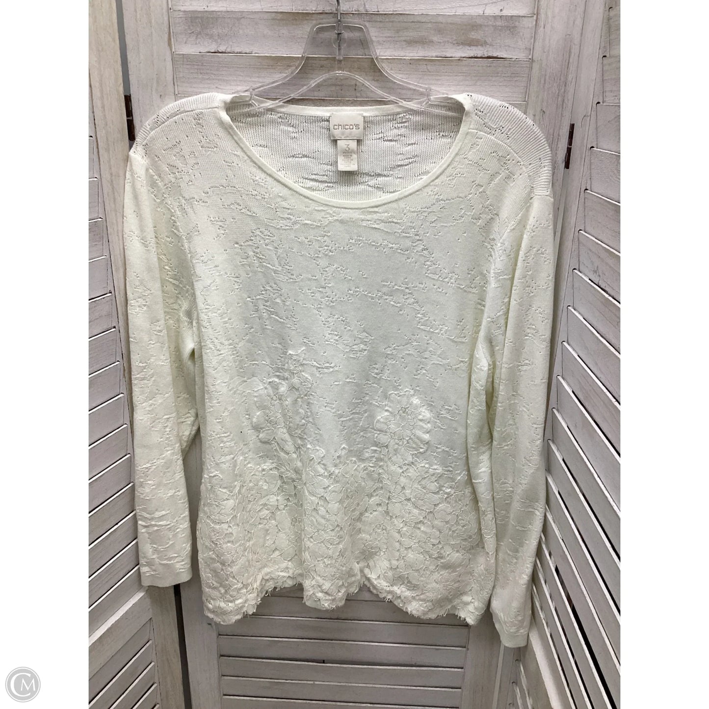 Top Sleeveless By Chicos In Cream, Size: Xl