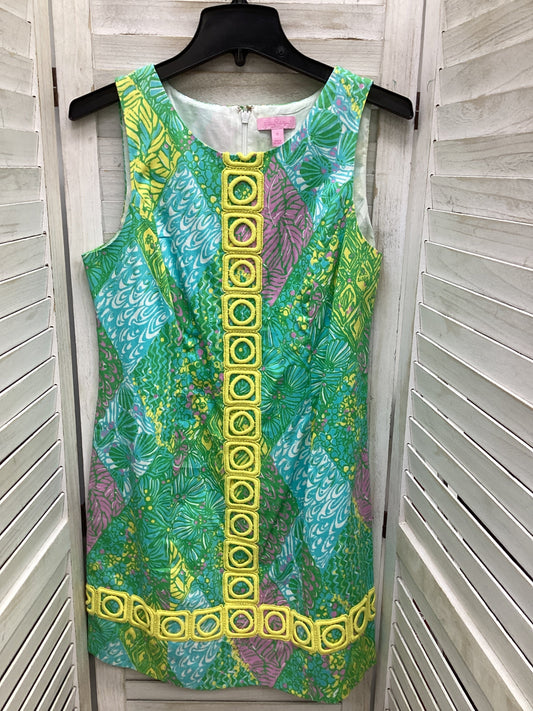 Dress Casual Midi By Lilly Pulitzer In Green & Yellow, Size: 10