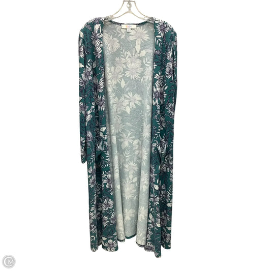 Cardigan By Lularoe In Floral Print, Size: M