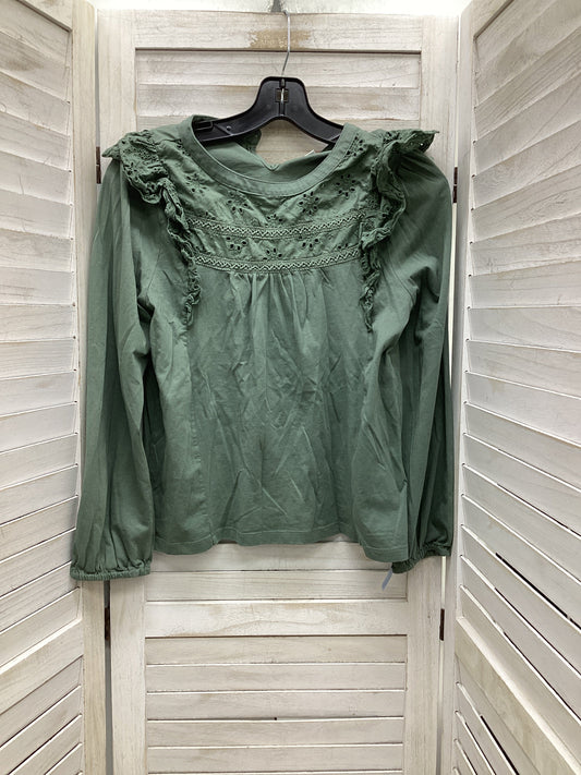 Top Long Sleeve By J. Crew In Green, Size: S