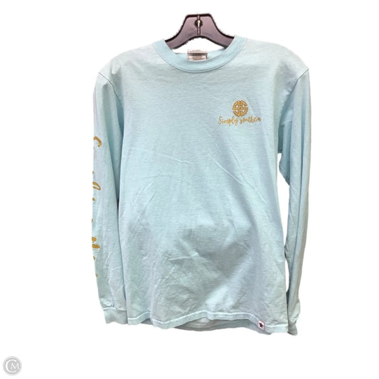 Top Long Sleeve By Simply Southern In Blue, Size: S