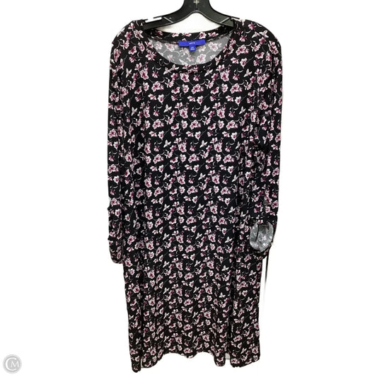 Dress Casual Midi By Apt 9 In Floral Print, Size: Xxl