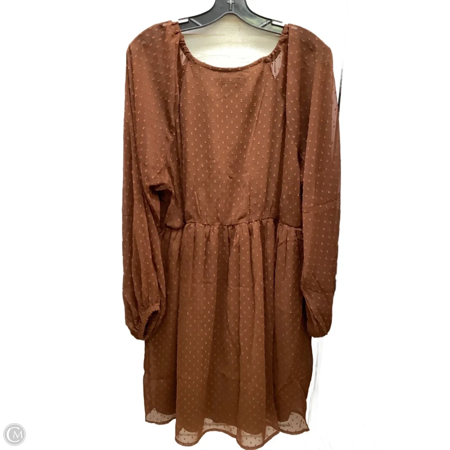 Dress Casual Midi By Boohoo Boutique In Brown, Size: 14
