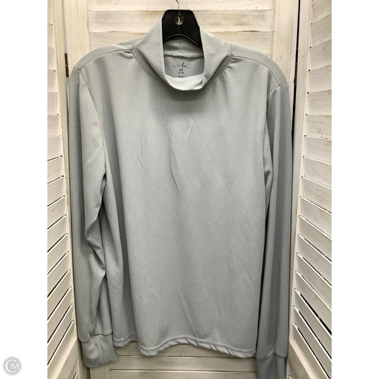Athletic Top Long Sleeve Collar By Just Be In Grey, Size: 2x