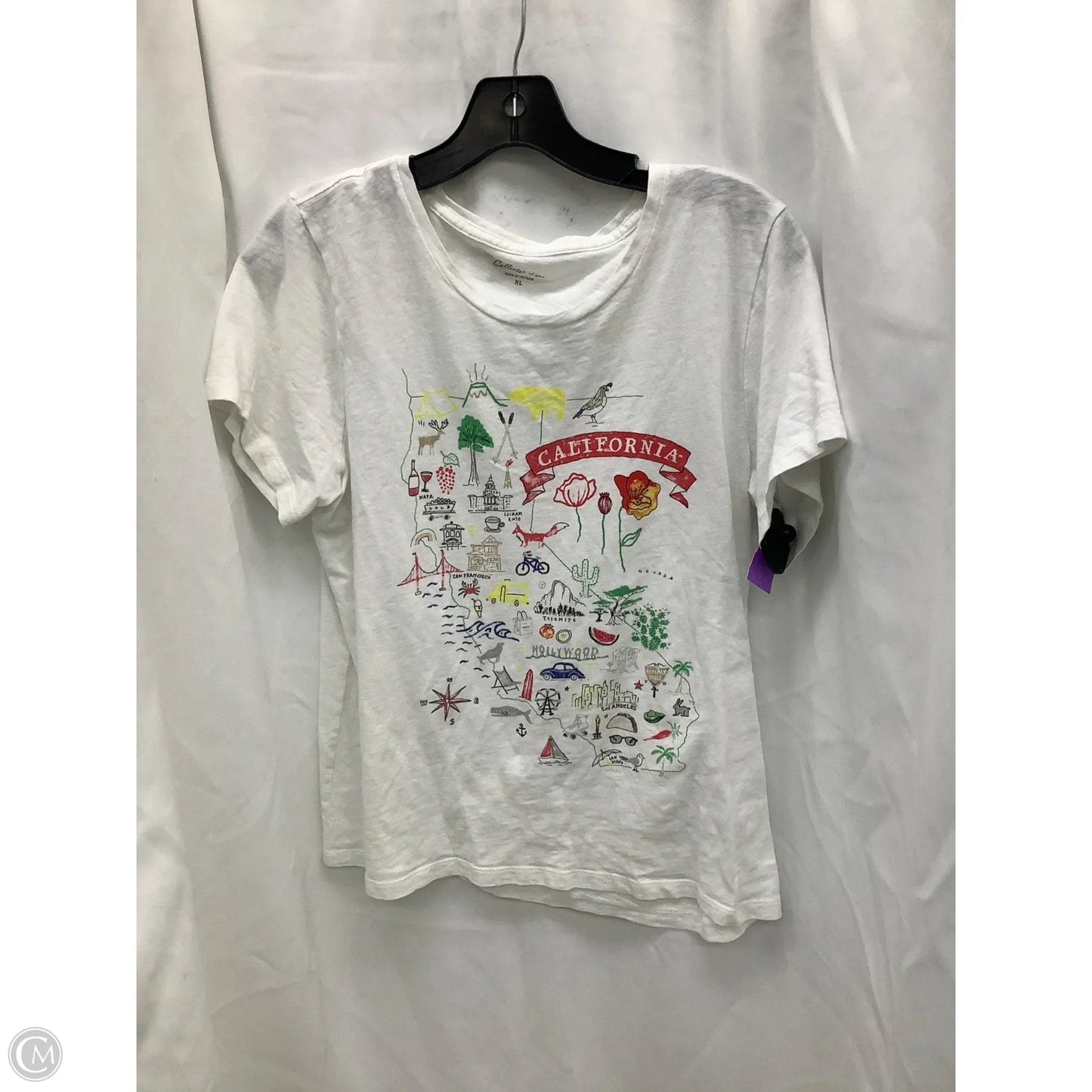 Top Short Sleeve By J. Crew In White, Size: Xl