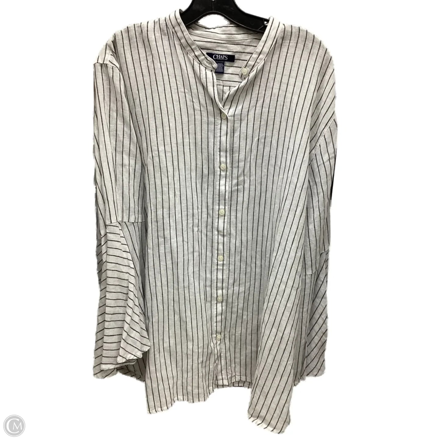 Top Long Sleeve By Chaps In Striped Pattern, Size: Xxl