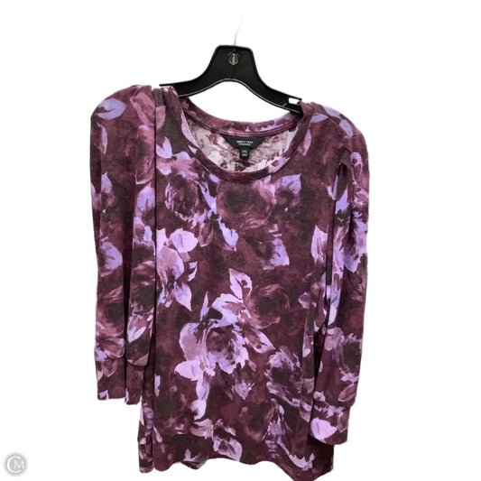 Top Long Sleeve By Simply Vera In Floral Print, Size: Xxl