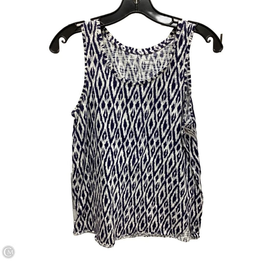Top Sleeveless By Banana Republic In Blue & White, Size: M