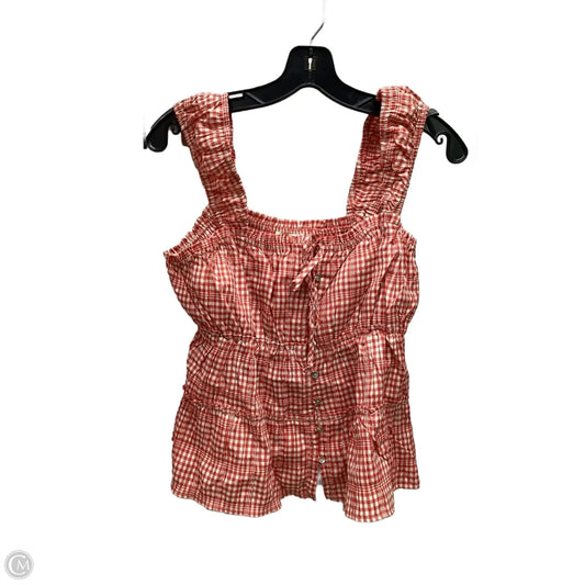 Top Sleeveless By Rewind In Red & White, Size: L
