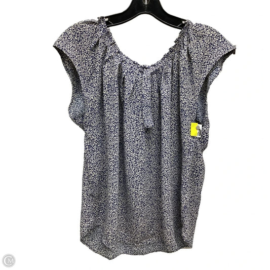 Top Sleeveless By Lc Lauren Conrad In Blue & Cream, Size: M