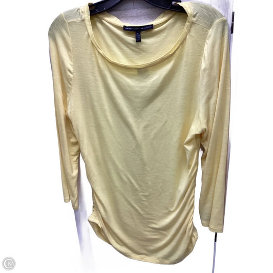 Top Long Sleeve By White House Black Market In Yellow, Size: L