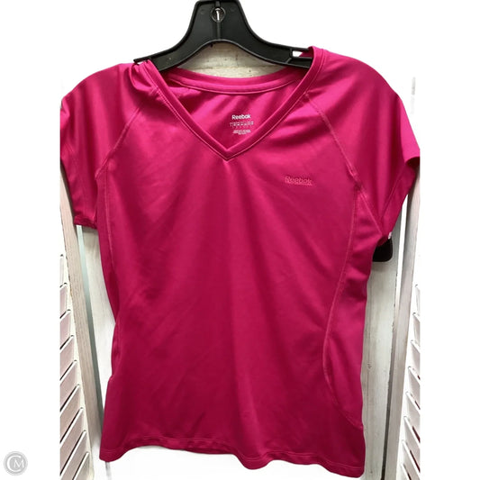 Athletic Top Short Sleeve By Reebok In Pink, Size: M