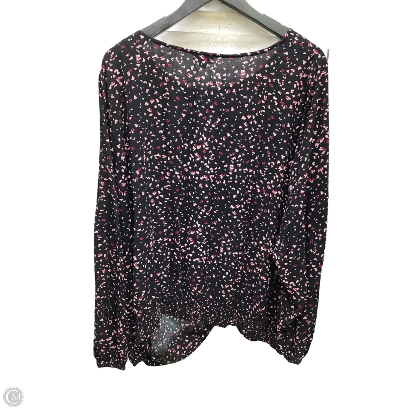Top Long Sleeve By Torrid In Black & Pink, Size: 4x