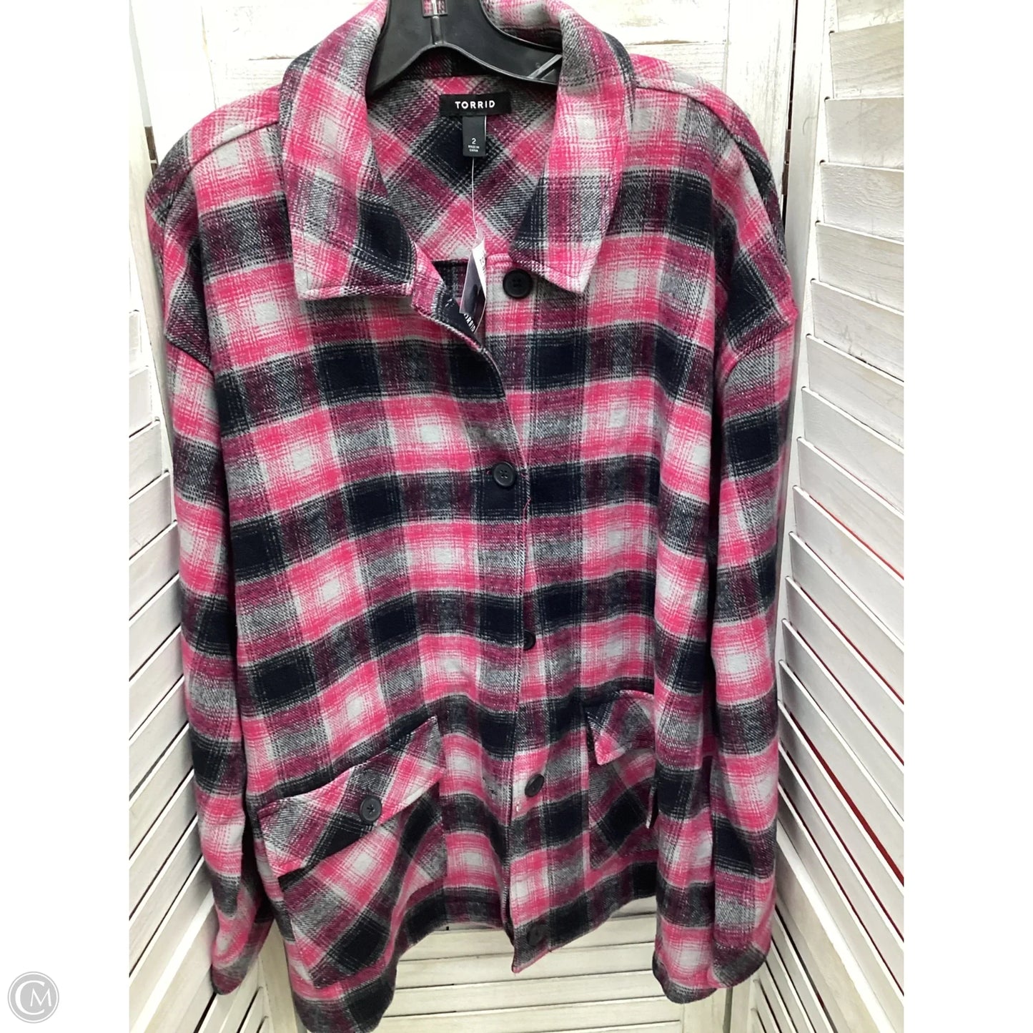 Jacket Other By Torrid In Plaid Pattern, Size: 2x