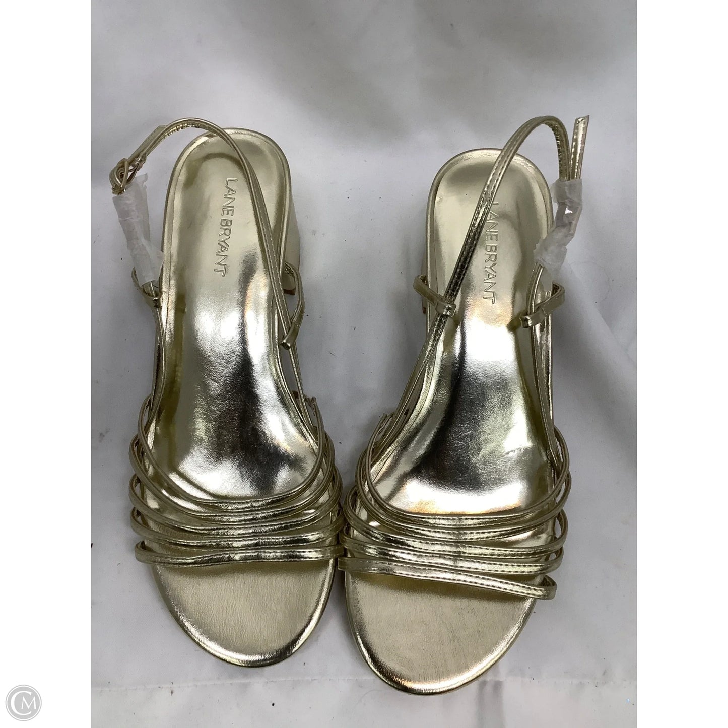 Sandals Heels Block By Lane Bryant In Gold, Size: 10