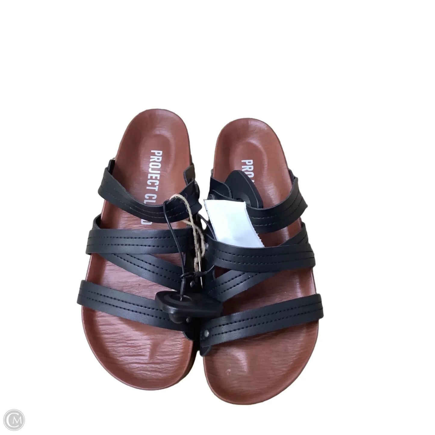 Sandals Flats By Clothes Mentor In Black, Size: 7.5