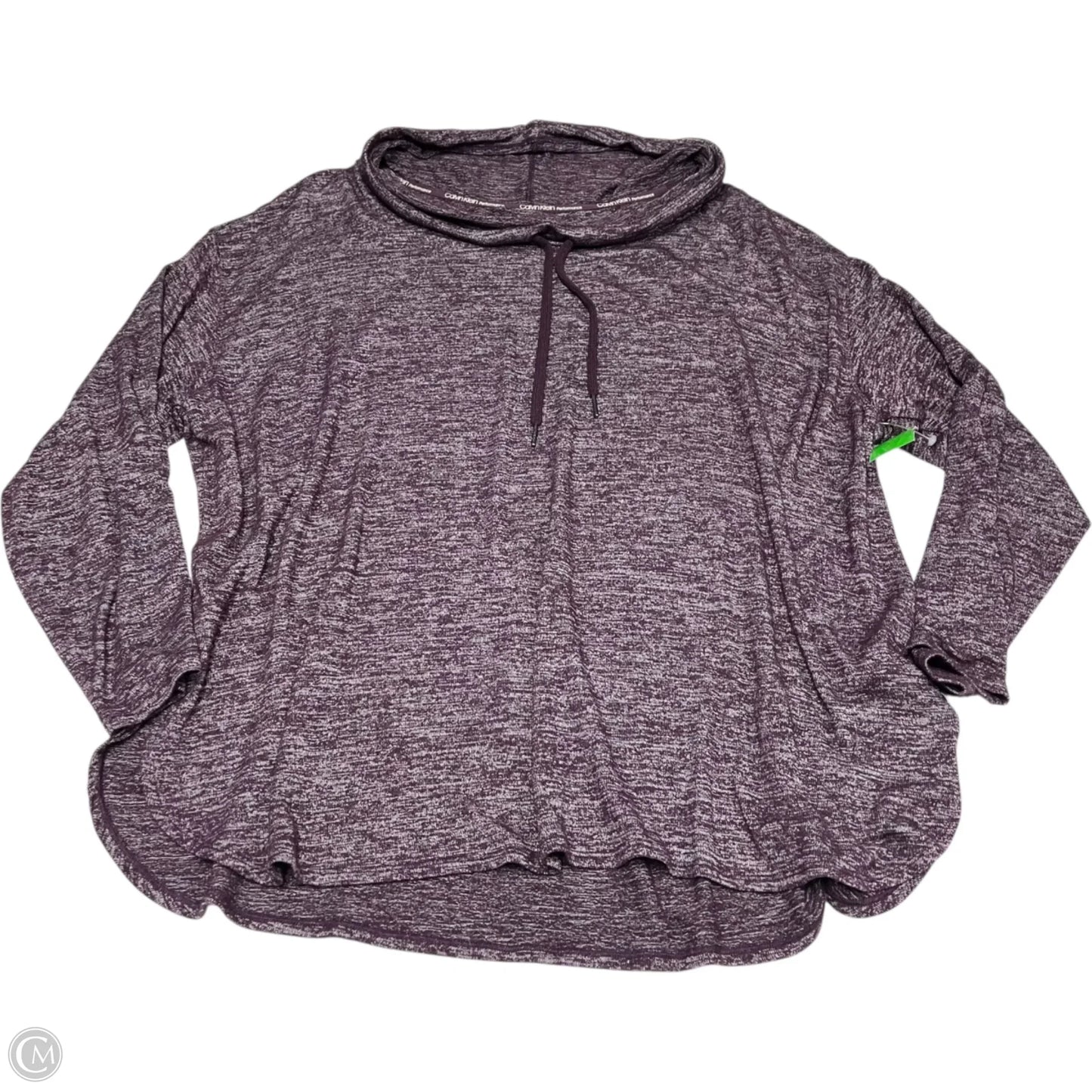 Athletic Top Long Sleeve Crewneck By Calvin Klein Performance In Purple, Size: 2x
