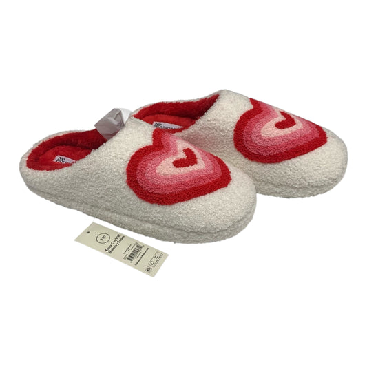 Slippers By No Boundaries In Red & White