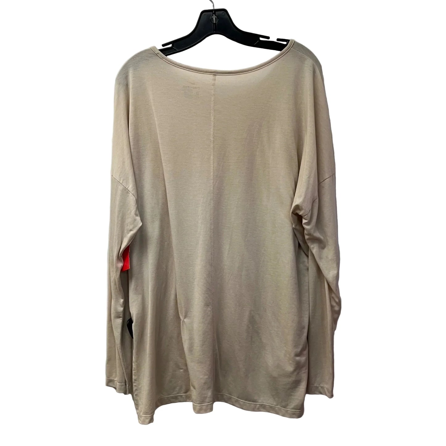 Athletic Top Long Sleeve Crewneck By Nike Apparel In Tan, Size: Xxl